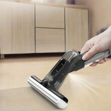 Mopa rociadora 2 en 1 con almohadillas de microfibra - Limpiador de pisos multiusos liviano para baldosas/madera, herramienta de limpieza de secado rápido para cocina, baño y vidrio, mopa de escritorio compacta con cubeta exprimible.