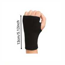 1Pair Of Black Nylon Wrist Support Sleeves Palm Protection Braces For Men And Women Comfortable Fitness Gloves For Daily Use Sports And Outdoor Activities