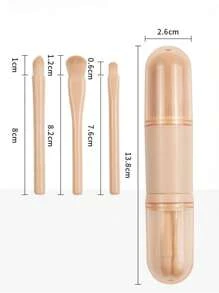 Set di pennelli da trucco personalizzati 4 in 1, set di strumenti cosmetici mini, pennello retrattile per fondotinta, pennelli per trucco portatili