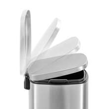 Large Rectangular Stainless Steel Trash Can Soft Close Foot Pedal Kitchen Waste