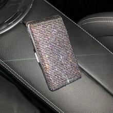 1pc Rhinestone Series (White) Rhinestone Studded Cigarette Case, 20 Capacity Metal Covered Cigarette Box, Portable Rhinestone Flip Top Cigarette Case, Suitable For Office, Party, Birthday, Gifts For Friends, Mothers, Fathers, Lovers, New Year, Accessories, Unique Gifts