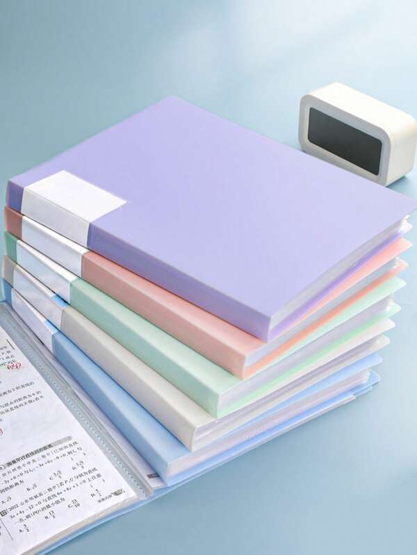 A4 File Folder Multi-Layer Transparent Sleeve Document Organizer Binder, Company File Archive Collection, Student Test Paper Organizer, 30 Pages