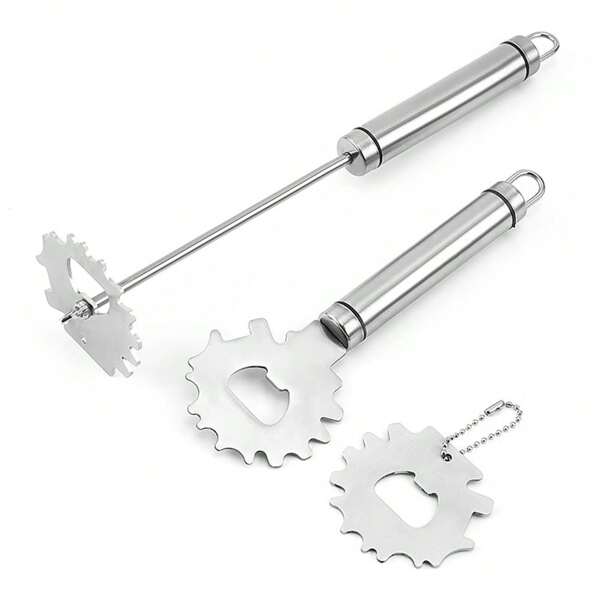 3-teiliger Grillschaber aus Edelstahl, multifunktionaler Flaschenöffner, Grillrostreiniger, perfekte Grillreinigungswerkzeuge