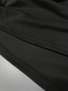 Four-Leaf Clover Print Women's Crew Neck Sports T-Shirt Casual Fashion Retro Top Short Sleeve Multiple Colors Available S-XXL - 黑色 - 查看 3