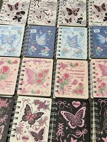 1件随机浪漫风A7线圈笔记本加厚小作业笔记本礼物本文具用品 - 彩色 - 查看 3