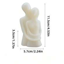1 pezzo Candela con scultura a forma di coppia abbracciata, realizzata a mano, adatta come regalo per matrimonio, festività, San Valentino; decorazione di atmosfera romantica da tavolo per camera da letto, scultura di coppia abbracciata fatta a mano, candela per proposta di matrimonio