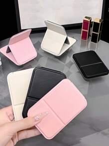 Folding Portable Makeup Mirror, Cosmetic Mirror With Stand, Travel Mirror, Beauty Supplies, Desktop Makeup Mirror,Rectangle Desktop Compact Mirror Folding Small Simple Style Makeup Mirror Travel Portable Cosmetic Touch-Up Mirror For Women Girl Gift - Makeup Mirror Travel Accessories Bag Beach Car Accessories Travel Essentials Travel Must Haves Vacation Summer Holiday Back To School