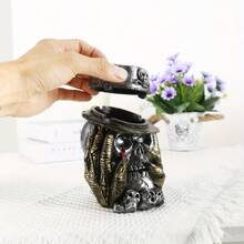 1pc Creative Face-Holding Skull, Hat Ornament, Ornament Ashtray Home Decor Halloween Decor Fall Decor Room Decor