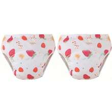 3pcs/Set Reusable Baby Training Pants With Leak-Proof Lining - Unisex Toddler Potty Training Underwear + Washable Cloth Diapers, Gift Set With Vibrant Strawberry, Orange And Peach Patterns, Baby Clothing Gift - Multicolor - View 48