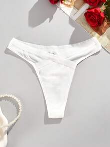 5Pieces Women's Panties Sexy Thong Seamless T Back V Panties Ladies Solid Color Low Cut Lingerie