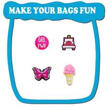 28 piezas Accesorios DIY de encanto de color rosa Serie para decorar bolsos de playa, accesorios de moda, gran regalo para Navidad, fiesta de cumpleaños, accesorios de playa, artículos esenciales de vacaciones, accesorios de verano