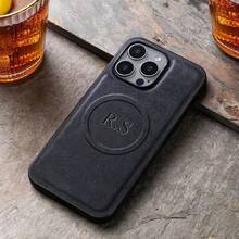 Ốp lưng điện thoại tùy chỉnh tương thích với iPhone 17 16 15 14 13 12 11 Pro Max 17 Air Tương thích với hỗ trợ từ tính Sạc không dây Tên cá nhân hóa Chữ cái đầu khắc 3D DIY Bao da mềm mại sang trọng họa tiết vải tương thích với iPhone 16 15 14 13 12 11 Pro Max Quà tặng sinh nhật cho người yêu Bạn bè Gia đình bạn - màu đen - Xem 4