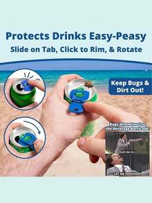 12pcs Beverage Can Openers, Beverage Lids, Bottle Openers, Dust And Insect Proof, Suitable For Soda, Beer, Cola, Parties, Barbecues, Beaches And Other Occasions To Prevent Insects, Bees And Dust From Entering. - Multicolor - View 4