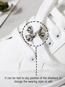 6 pièces/set Clips de mode en métal argenté pour accessoires de chaussures, décoration de chaussures amovible en alliage de zinc brillant. Convient pour les chaussures de sport et les chaussures en canevas, s'adapte à diverses occasions
