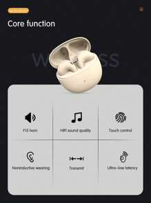Auriculares inalámbricos Bluetooth semi-in-ear, audífonos estéreo a prueba de ruido con batería de larga duración y baja latencia, auriculares para juegos
