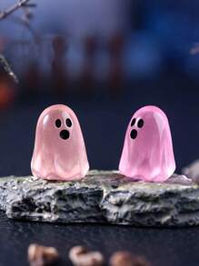 6 piezas Decoraciones de resina con fantasmas luminosos y lindos, fantasmas luminosos creativos para Halloween que brillan en la oscuridad, decoraciones DIY colgantes de fantasmas pequeños, ornamentos de paisaje en miniatura, decoraciones de fiesta con fantasmas y calabazas