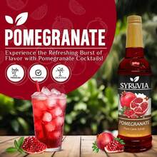 Syruvia Pomegranate Syrup - Premium Flavoring Syrup For Tea, Italian Sodas, Beverages, Desserts, Ice Cream, Cocktails & Mocktails - Kosher, Gluten Free - 25.4 Fl Oz. - 25.4 Fl Oz - View 3