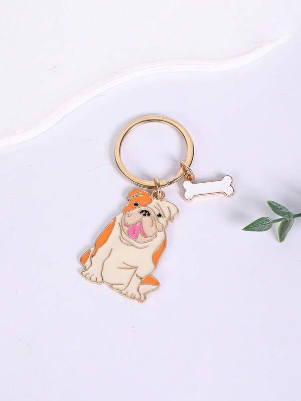 1pc Cute Dog Enamel Keychain Car Key Chains For Women Men Handbag Accessories DIY Handmade Jewelry Gifts