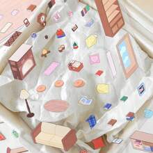 PET2.5D Landscape Sticker Little Corner Series Cartoon Miniature House Children's Fun Collage, School Supplies,Back To School