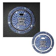 1 件闪亮汽车发动机启动停止按钮盖，闪亮水钻环饰，防刮，防滑，易于安装，通用车辆启动按钮保护盖配件 - 彩色 - 查看 9