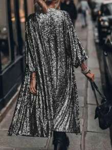 Women Loose Casual Lightweight Trench Coat, Short Sleeve