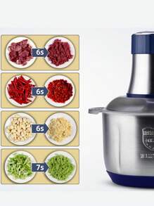 5-Liter-Zerkleinerer mit Ersatzklingen, Küchenmaschine, Mixer, Küchenmühle aus Edelstahl, Gemüse, Zwiebeln, Knoblauch, Salate, Obst, Nüsse