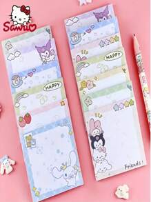 Sanrio 4 Sets /80 Piezas de Notas Adhesivas Sanrio, Pegatinas de Dibujos Animados Lindos de Melody Lomi, Accesorios de Apariencia Hermosa para Tomar Notas y Mensajes, Útiles escolares, Vuelta al Colegio