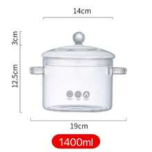 1pc Glass Pot, Health Pot, Thick Borosilicate Glass Stewing Pot For Stove Top, With Lid For Mulled Wine