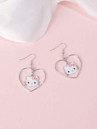  Sanrio Hello Kitty-örhängen, ett par söta kärleksörhängen, lämpliga för kvinnors vardagsbruk