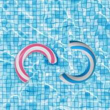 1 buc plutitor gonflabil în formă de val pentru piscină - plutitor gonflabil curbat pentru piscină, pentru petreceri în curte, de vară, obligatoriu