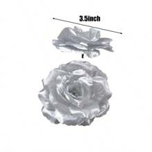 10/15/20/25/30 paquets de têtes de fleurs de rose artificielles, têtes de fleurs de roses en soie de 3,5 pouces en vrac, têtes de fleurs en faux or pour centres de table, murs de fleurs, artisanat DIY, bouquets de mariage, fête