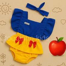 Baby Girl Romper Themed Monthly Birthday Party Book - 黃色 - 查看 2