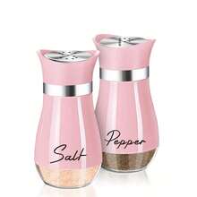 Salt And Pepper Shakers Set,4 Oz Glass Bottom Salt Pepper Shaker With Stainless Steel Lid For Kitchen Cooking Table, RV, Camp,BBQ Refillable Design - Multicolor - View 8