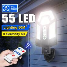 Nova Tipo de Iluminação Pública Solar Sensoriamento Corporal Humano Luz de Parede Externa Luz de Jardim Luz Solar Externa LED Tudo em Um com Controle Remoto Iluminação é Fácil e Simples de Instalar, Luzes Solares Externas