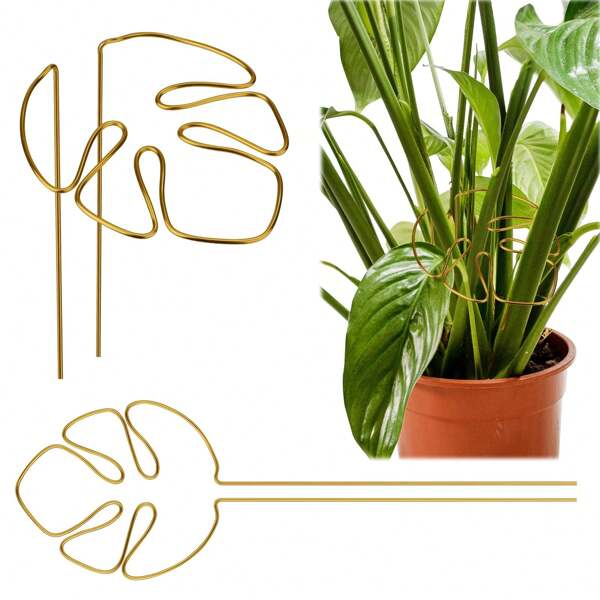 1/3/5pcs Reusable Metal Climbing Plant Stems Support Stake, Unique Design Plant Stake, Garden Decor, Flower Pot Decor, Plant Trellis, Ideal For Healthy Growth Of Indoor Plants
