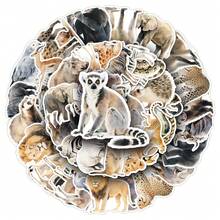 50张可爱动物贴纸，动物园动物贴纸，野生动物贴纸，丛林动物贴纸，动物贴纸，乙烯基防水贴纸，适用于水瓶、电脑、笔记本电脑、手机、行李箱、笔记本、冰箱等。 - 彩色 - 查看 7