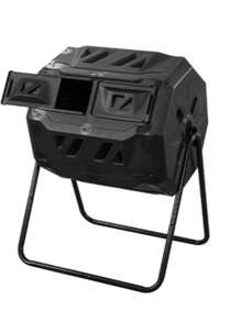 Compost Tumbler - Durable Black Plastic Garden Compost Bin With Ventilation Holes, Ergonomic Handle And Sturdy Legs, For Outdoor Yard Waste, Kitchen Scraps And Decaying Leaves - High Quality Organic Fertilizer Maker