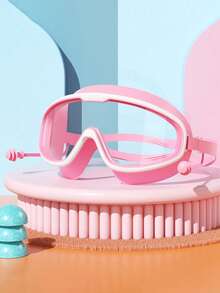 1 Pair Baby High-Definition Anti-Fog Swimming Goggles With Integrated Silicone Earplugs, Large Frame, Back To School, First Day Of School - Multicolor - View 27