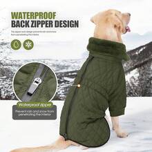 Warm Dog Coat Double Zipper, Winter Dog Clothes Suitable For Small And Medium-Sized Dogs, Turtleneck Dog Down Jacket, Two Legs Dog Cold Weather Coat, Windproof Waterproof Dog Winter Jacket