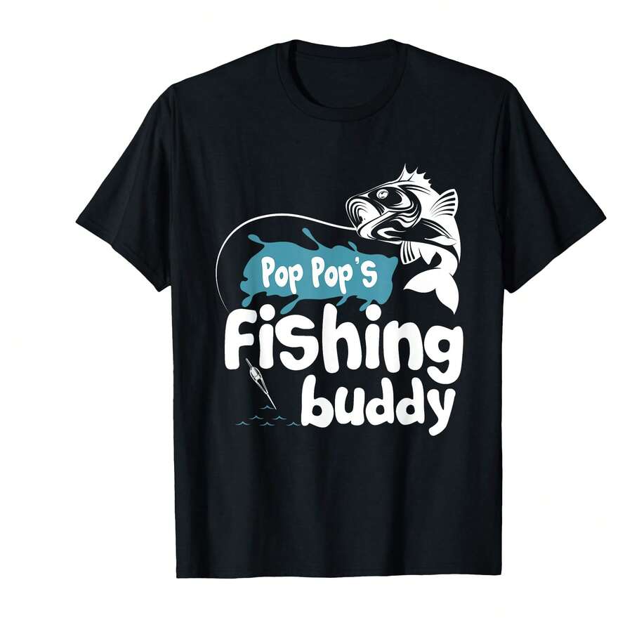 Pop Pop'S Fishing Buddy Tshirt T-Shirt+Wib Gifts For Mom - Black - View 1