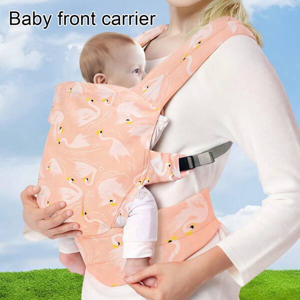 1 pieza Portabebés de poliéster transpirable, de diseño ergonómico ajustable para todas las estaciones, portátil esencial para paseos de recién nacidos, regalo de Navidad y Año Nuevo