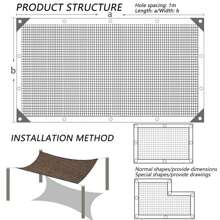 Red de sombreado, pantalla de privacidad de balcón, toldo de sombra de jardín, red de sombreado perforada, red de jardín perforada, tasa de sombreado del 90% al 95%, pantalla de privacidad, cerca, jardín, plantas, invernadero, granero, exterior, patio, balcón