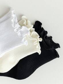 6 Pairs Black & White Casual - Sports Socks, Women Sports & Casual Ankle Socks For Running, Fitness