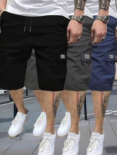 1pc Men's Summer Lightweight Casual Cargo Shorts, Outdoor Sports Knee-Length Pants