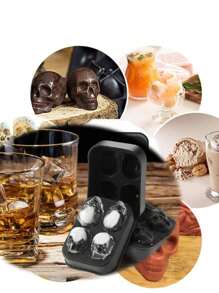 Moule à glaçons en forme de crâne sur le thème d'Halloween, Moule à glaçons en silicone rond pour créer de beaux glaçons uniques en forme de crâne - Moule à glaçons en forme de crâne, des glaçons parfaits pour le whisky, Cadeau d'Halloween