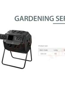 Compost Tumbler - Durable Black Plastic Garden Compost Bin With Ventilation Holes, Ergonomic Handle And Sturdy Legs, For Outdoor Yard Waste, Kitchen Scraps And Decaying Leaves - High Quality Organic Fertilizer Maker