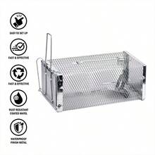 1/2 Rat Trap Mouse Catcher Humane Cage Live Animal Rodent Mice Indoor Outdoor - Silver - View 4