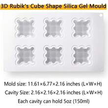 OCPO KITCHEN Forma silikonowa do pieczenia Bubble, silikonowa forma na świece, francuskie formy deserowe do ciasta musowego, czekoladowego puddingu, galaretki, sernika, lodów, w kształcie kostki (6 wnęk)