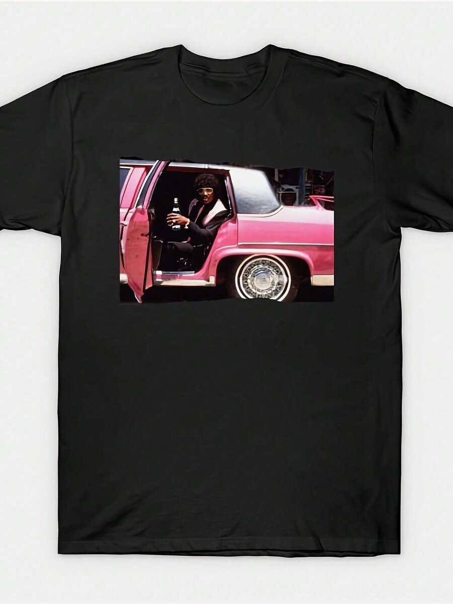 Pinky Friday Movie Funny Print T-Shirt For Men And Boys - Premium Quality, Casual, Short Sleeve, Crew Neck, Comfortable, Classic Fit, Gifts - Summer Casual Street Wear Essential - 220g - 黑色 - 查看 1