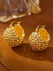 1 pieza Pendientes elegantes minimalistas de diseño hueco de aleación de cobre, regalo y uso diario para mujeres